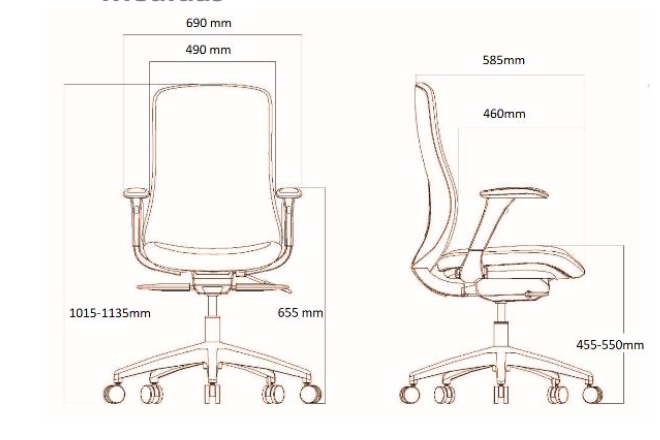 Silla Ergonómica Donnina Tapizada con Brazos 4D