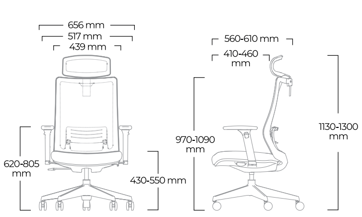 Silla Ergonómica Portone Negra Okamura con Apoyacabeza