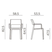 Medidas del Sillón Trill Armchair Nardi Agave