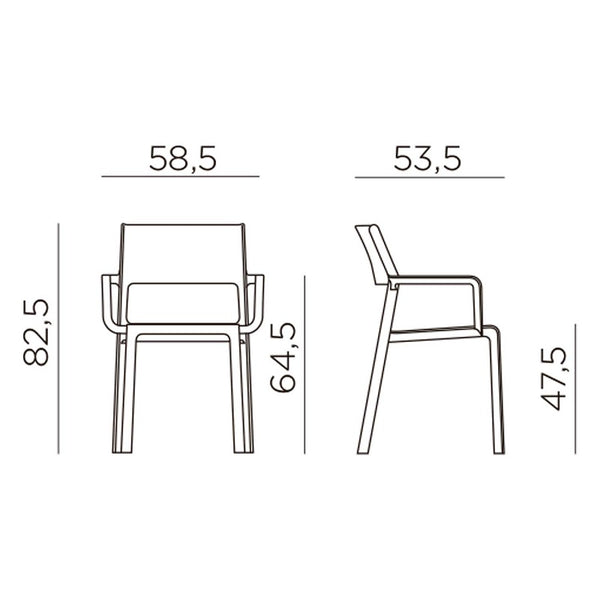 Sillón Trill Armchair Nardi Ottanio con brazos