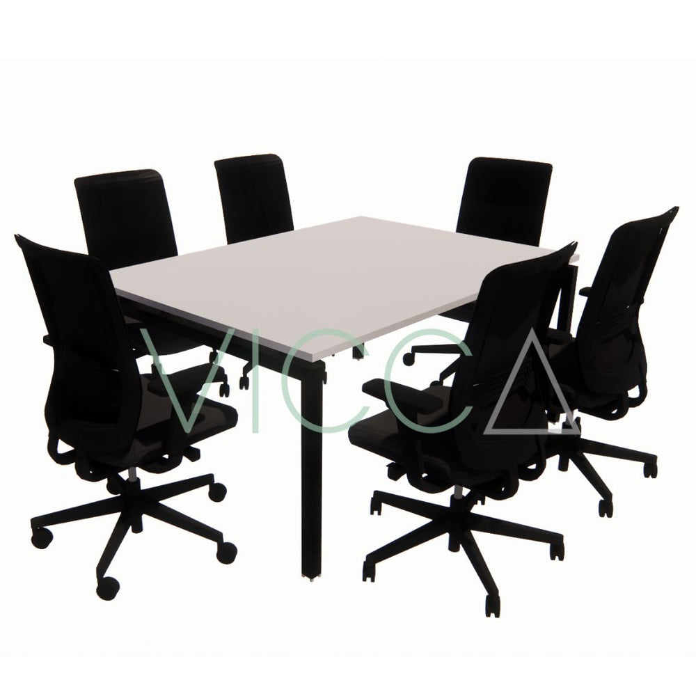 Mesa de reunión rectangular, color vainilla | VICCA