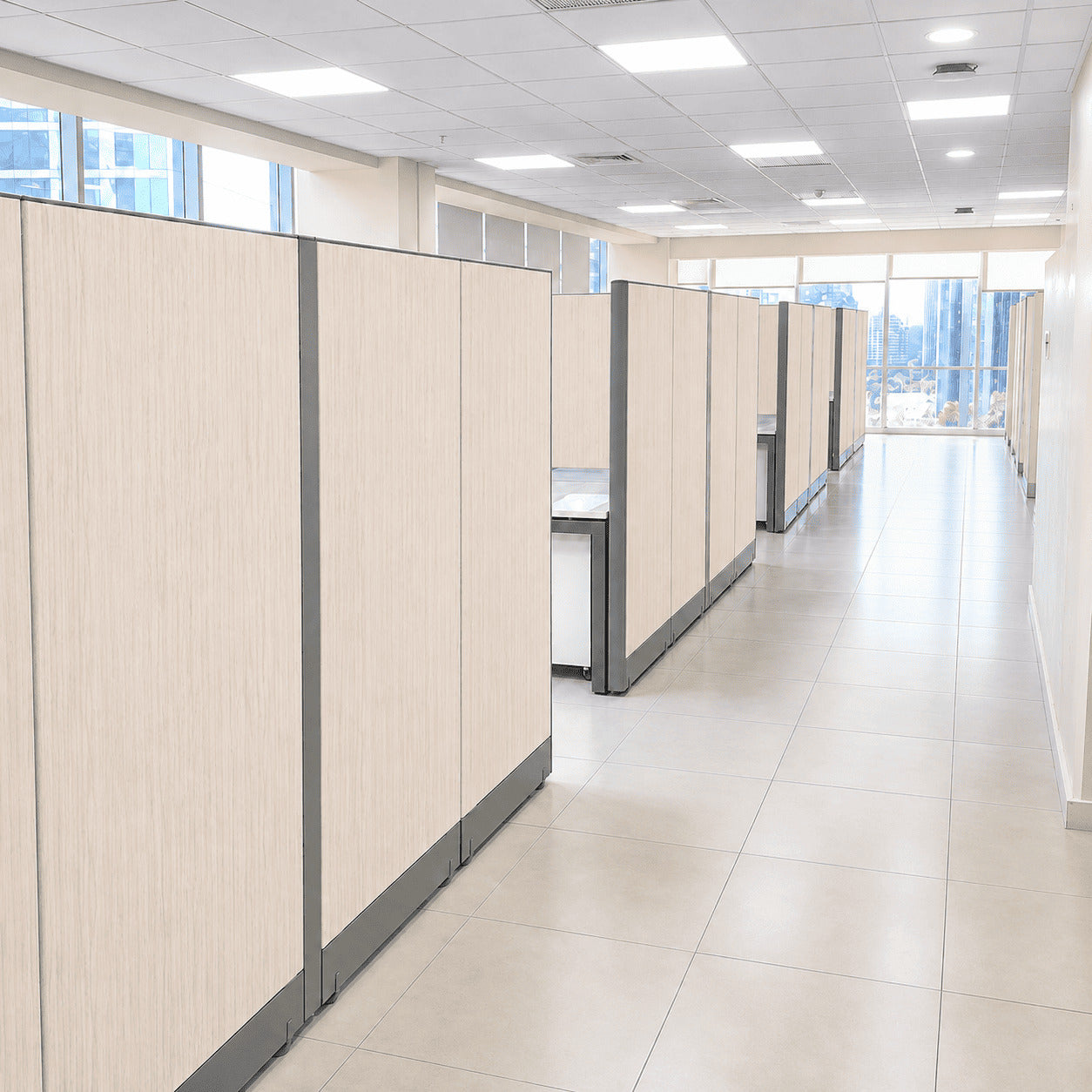 Panel Separador de Oficina Laminado Tipo Madera