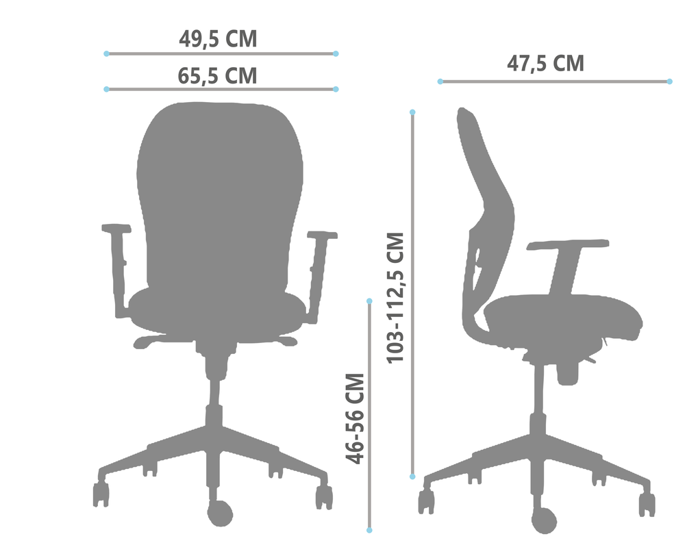 Medidas de la silla de oficina Q3 personalizable