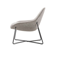 Poltrona Sara lounge beige de lana, vista lateral