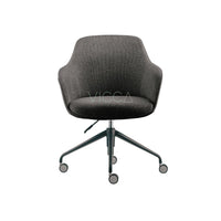Poltrona Vito giratoria con ruedas, color gris oscuro