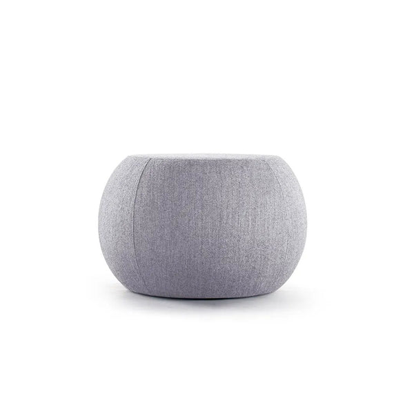 Pouf Momo gris tapizado, redondo para living