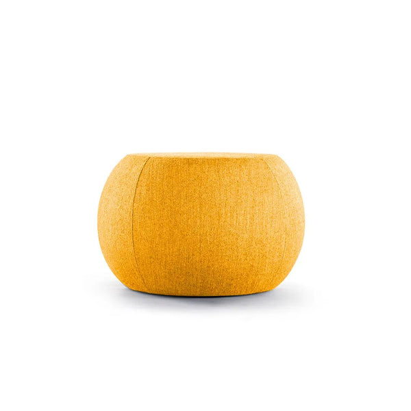 Pouf Momo gris tapizado, redondo para living