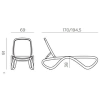 Medidas de reposera Omega Nardi Tortora reclinable
