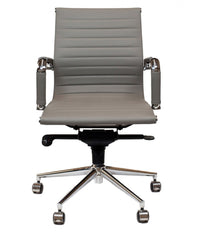 Silla Bishop Baja gris giratoria para reuniones