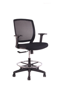 Silla cajero Job negra VICCA en vista 45 grados