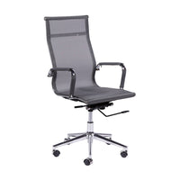 Silla Carson Alta gris giratoria para reuniones