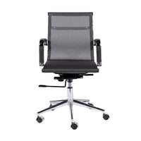 Vista frontal de silla Carson Baja gris