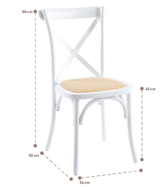 Silla Crossback madera blanca Vicca