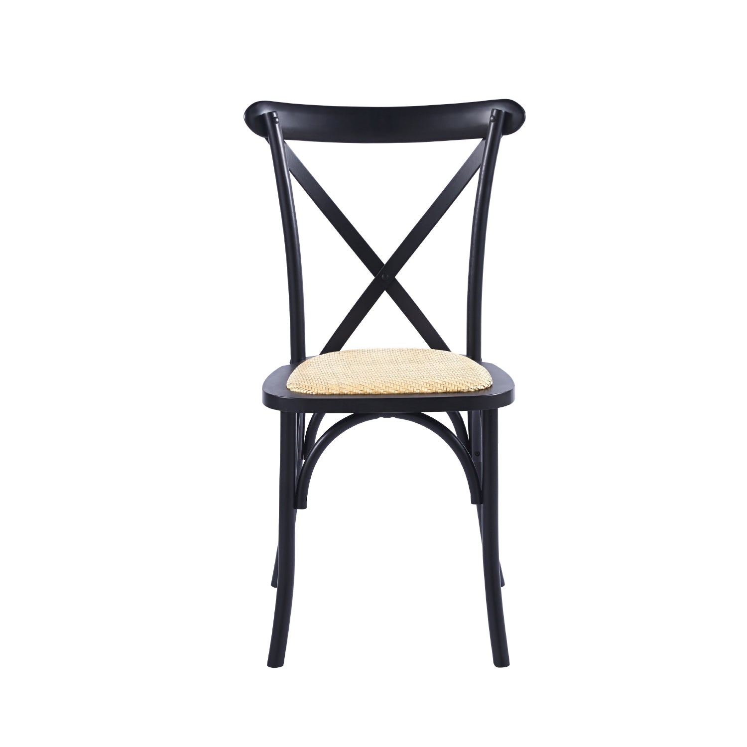 Silla Crossback Madera Negra/ Rattan