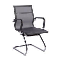Silla de Visita Carson fija gris Vicca, vista frontal