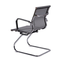 Silla de Visita Carson fija gris Vicca, vista lateral