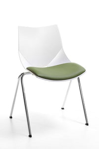 Silla de Visita Shell asiento tapizado Vicca, vista frontal