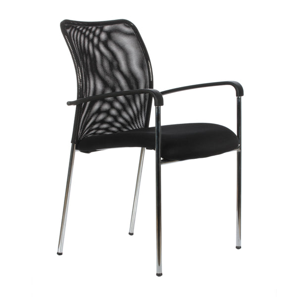 Silla de visita Strong apilable con respaldo de malla y patas cromadas | VICCA