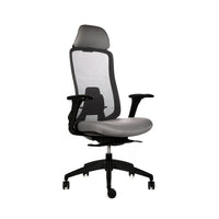 Silla ergonómica Donnina Malla gris con cabecero