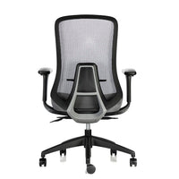 Vista trasera de silla ergonómica Donnina Malla gris con soporte lumbar