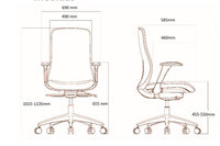 Medidas de silla ergonómica Donnina tapizada con brazos 4D