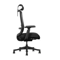 Silla ergonómica Nina vista lateral con controles laterales de altura y profundidad del asiento | VICCA