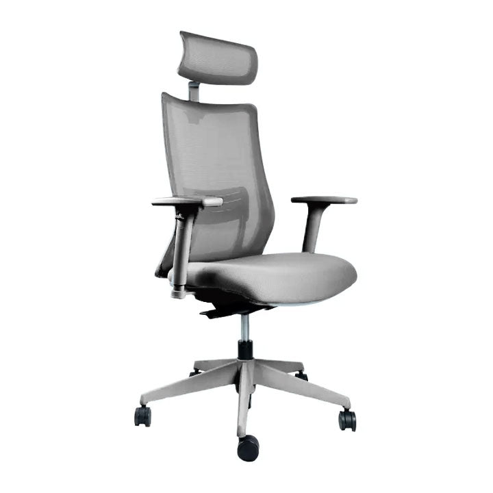 Silla Ergonómica Portone Gris Okamura con Apoyacabeza