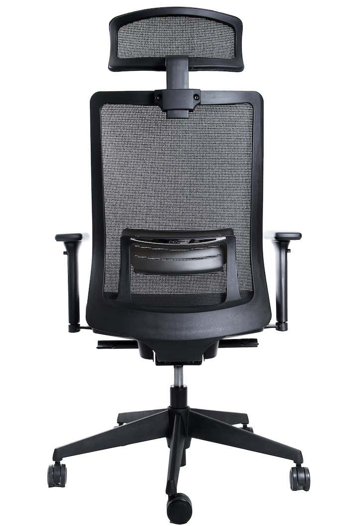 Silla Ergonómica Portone Negra Okamura con Apoyacabeza