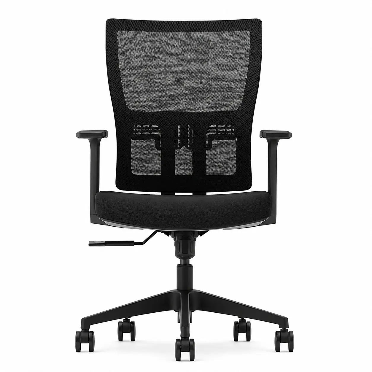 Silla de escritorio ergonómica Torhu negra en vista 45 grados