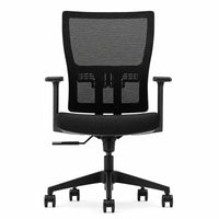 Vista frontal de silla de escritorio ergonómica Torhu negra