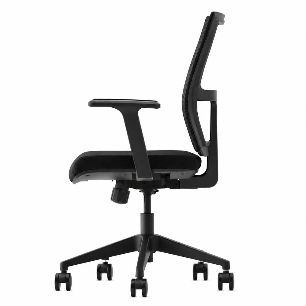 Vista lateral de silla ergonómica Torhu con soporte lumbar
