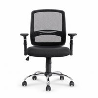 Silla de escritorio Cubo VICCA con base cromada y brazos regulables, vista frontal