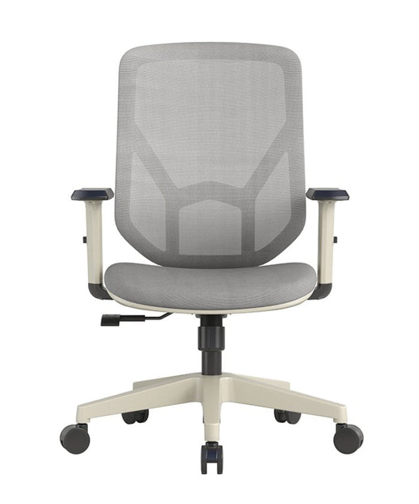 Silla de escritorio Oxford gris con brazos regulables y cabecero | VICCA
