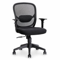 Silla de escritorio Vela VICCA con brazos regulables y respaldo de malla, vista 45 grados