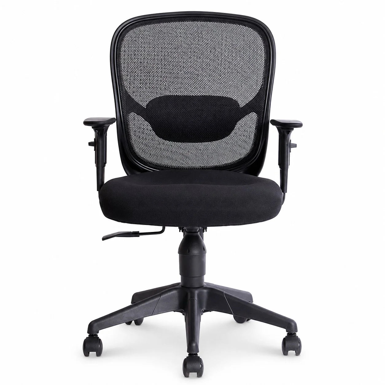Silla de escritorio Vela VICCA con brazos regulables y respaldo de malla, vista 45 grados