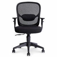 Silla de escritorio Vela VICCA con brazos regulables y respaldo de malla, vista frontal