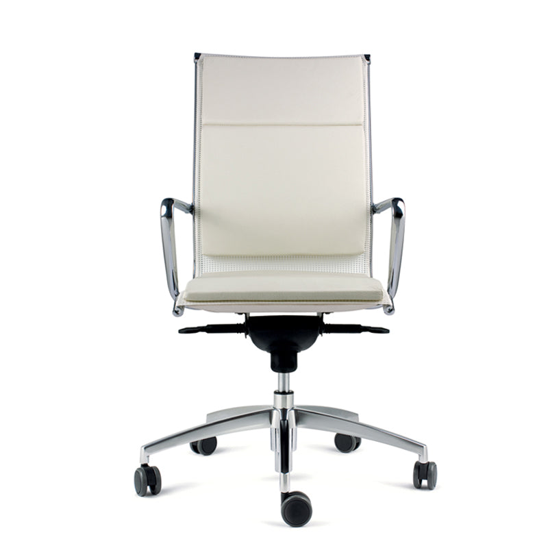 Silla Gerencial Alia Alta Tapizada en Cuero Natural o Ecocuero