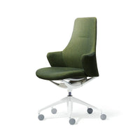 Silla gerencial Lives tapizada verde en vista 45 grados