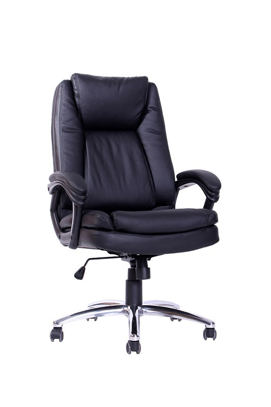 Silla Gerencial Roma Tapizada en PU Negro