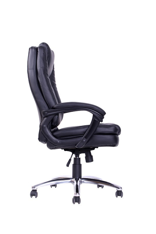 Silla Gerencial Roma Tapizada en PU Negro