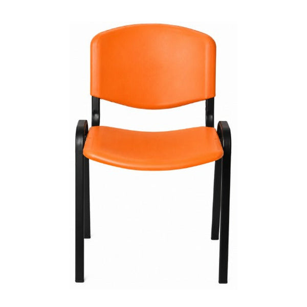 Silla para casino Nova Iso italiana de polipropileno naranja, vista frontal | VICCA