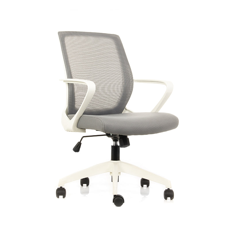 Silla de Oficina R6 Gris con Estructura Blanca