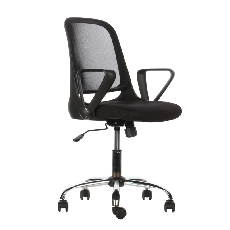 Silla Operativa Lady con Brazos Abatibles y Base Cromada