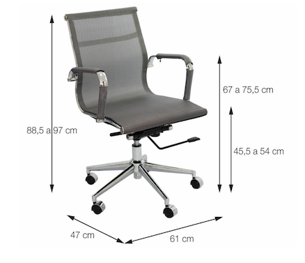 Silla para Reuniones de Oficina Carson Baja Gris