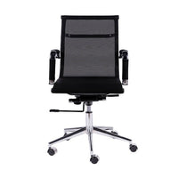 Silla Carson Baja negra con brazos, vista frontal
