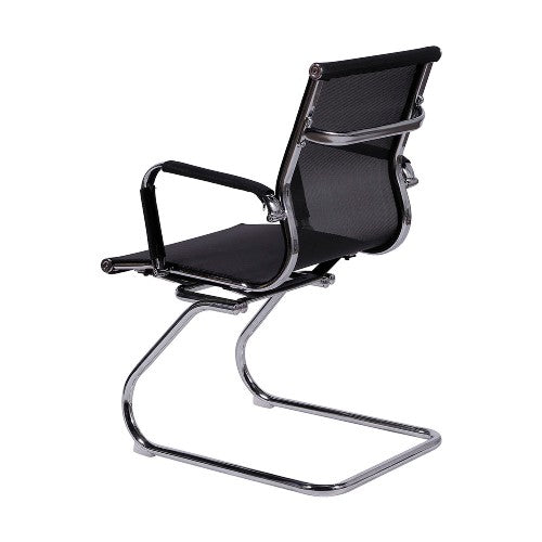 Silla de Visita Carson fija negra Vicca, vista lateral