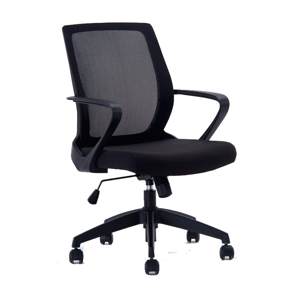 Silla de oficina R6 negra reclinable con tensión regulable | VICCA