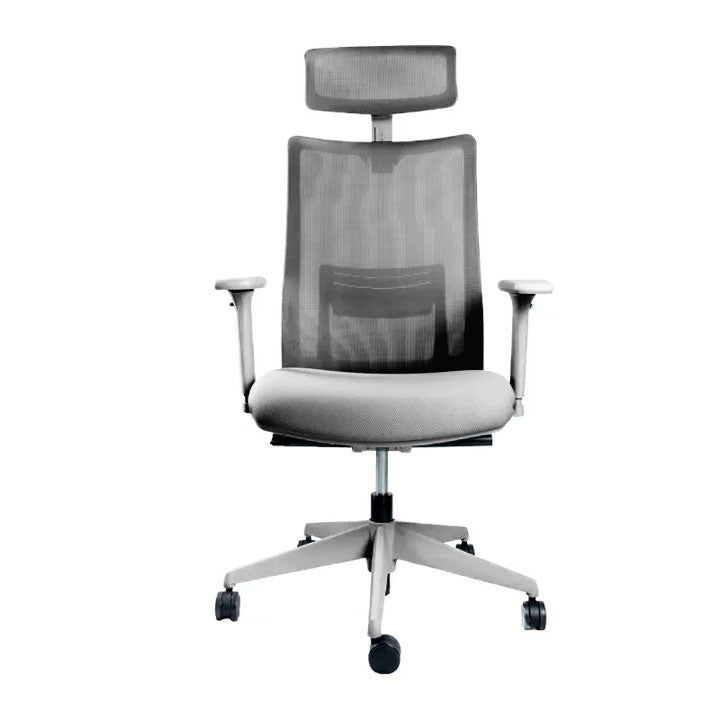 Silla Ergonómica Portone Gris Okamura con Apoyacabeza