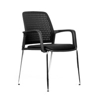 Silla de Visita YES negra Vicca, 4 patas cromadas