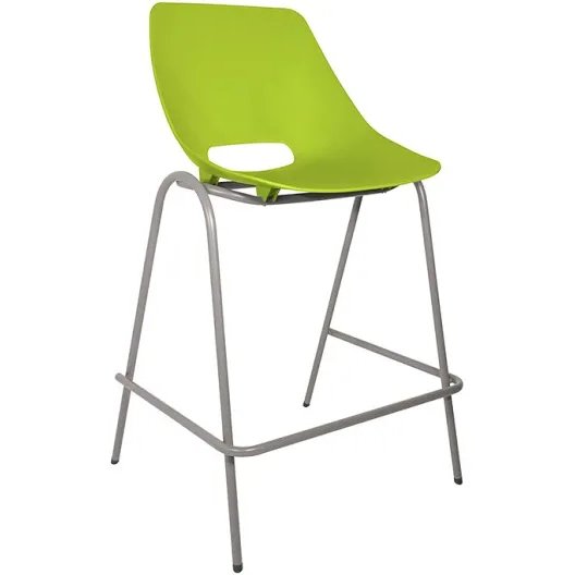 Taburete Cosmos con asiento pistacho y estructura gris, asiento a 75 cm